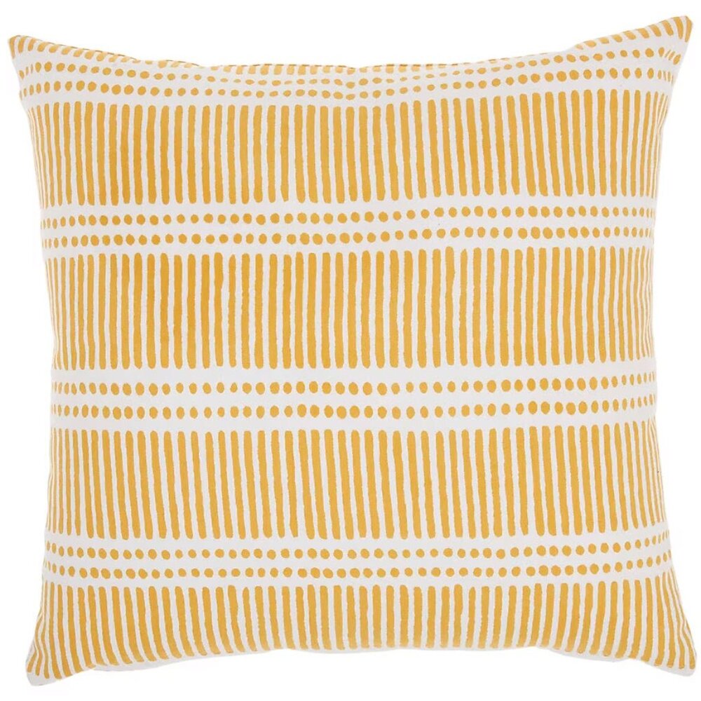 NEW 18x18 Yellow Printed Boho Square Indoor Throw Decorative Accent Pillow